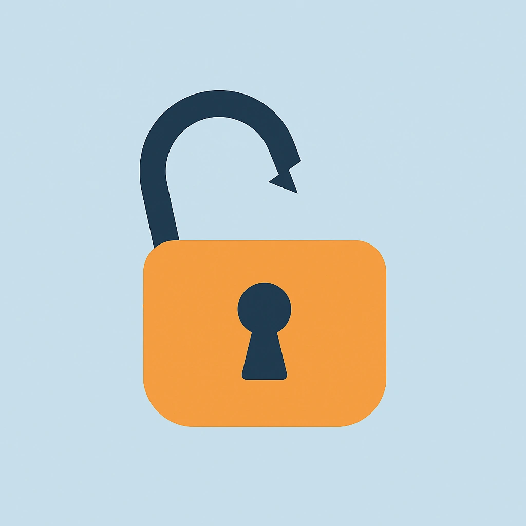 broken padlock for security