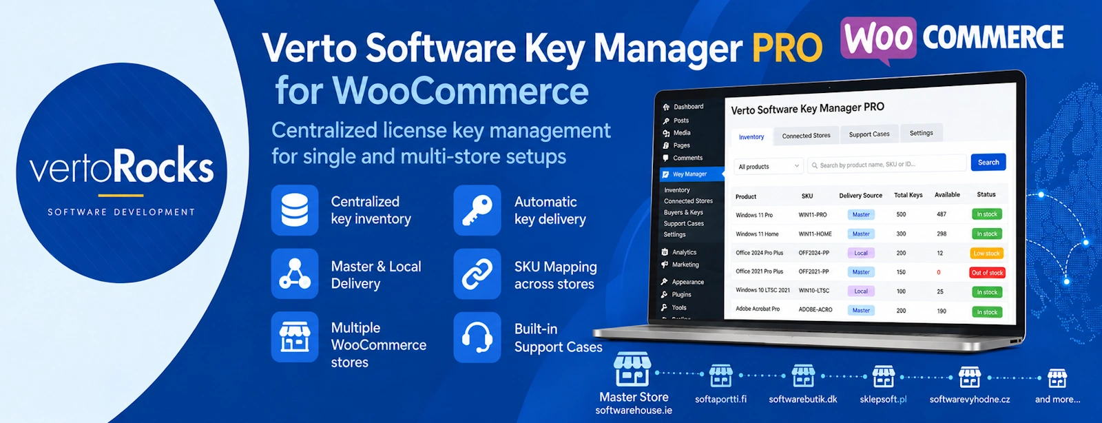 Verto software key manager PRO for Woocommerce